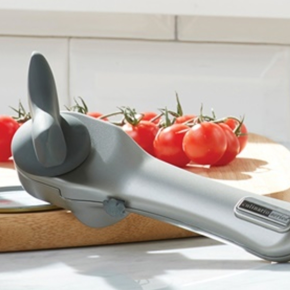 Gray Electric Can Opener - Sleek Kitchen Tool
